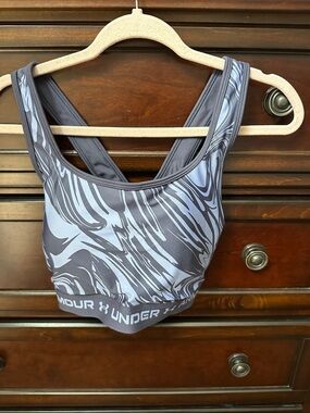 Under Armour Women's Gray Swirl-Print Sports Bra